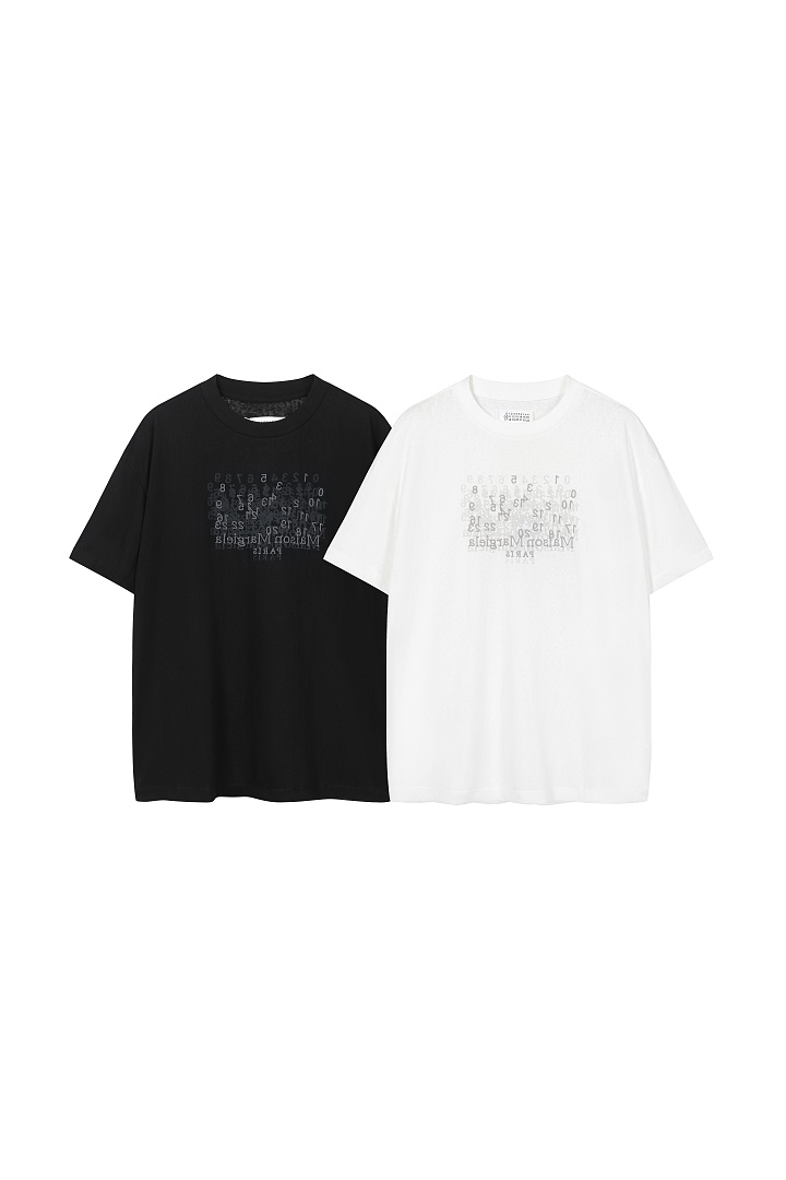 On Running 118 MM Embroidered Print Short Sleeve T Black White 46 48 50 52 8309#
