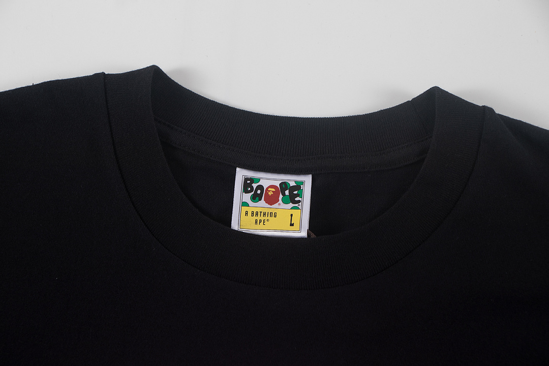 Bape 148 TOP Print Collar Short Sleeve T White S-XL - Image 5
