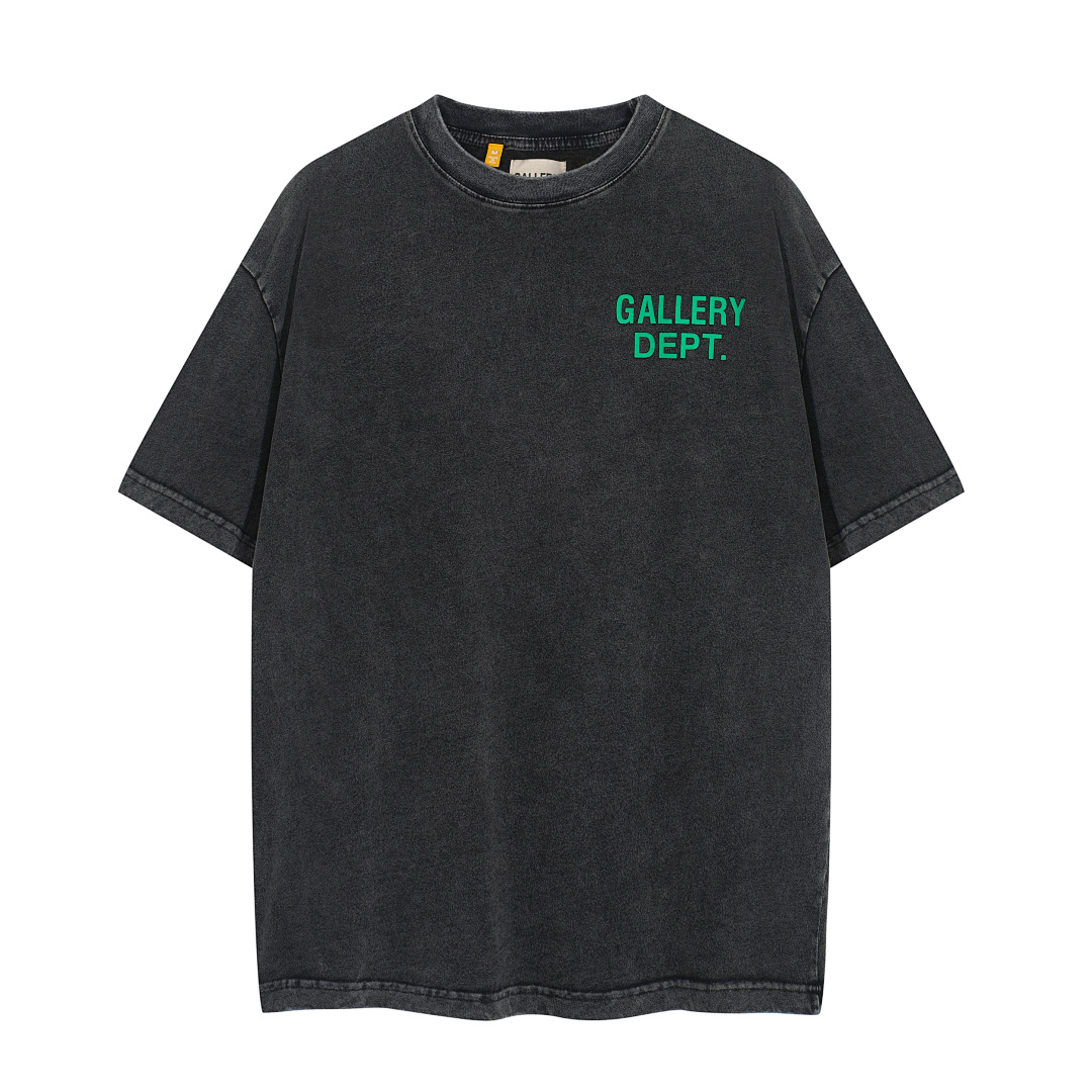 Gallery Dept 118 Gallery Dept. LOGO Green Leaf Print Short Sleeve T Black S-XL 3405# - Image 3