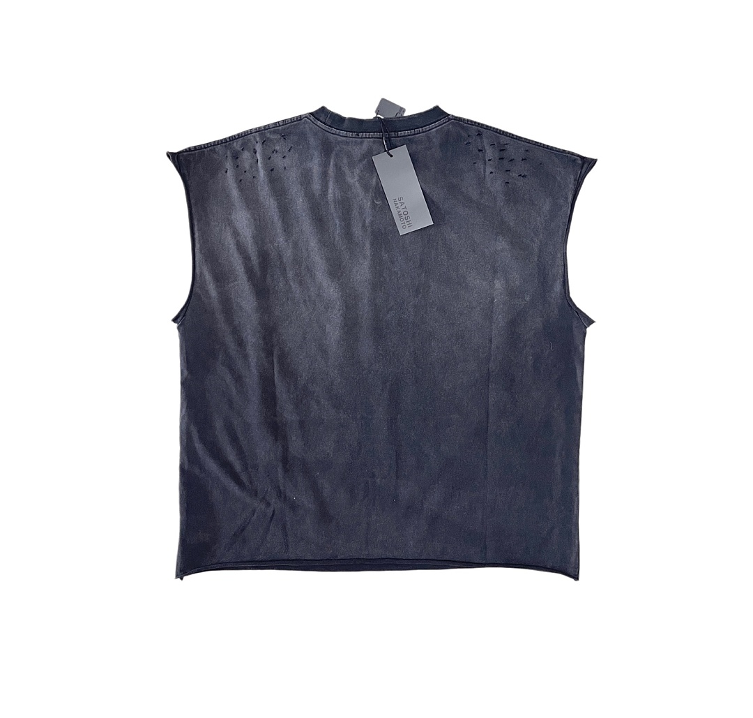 Unbranded 128 Satoshi Nakamoto Moto Rider Sleeveless Tee Sleeve : Washed Black S M L - Image 4