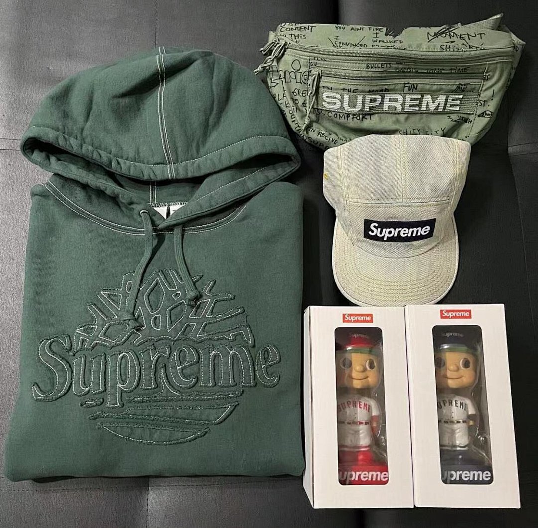 Supreme 118 SS23 SUP DENIM CAMP CAP Single Water (Blue Black) - Image 7