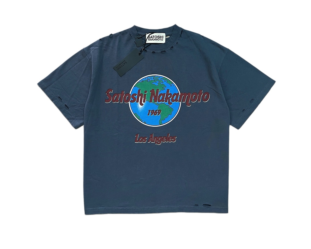 Unbranded 138 Satoshi Nakamoto 1969 Rock Tee Short Sleeve : Washed Grey S M L