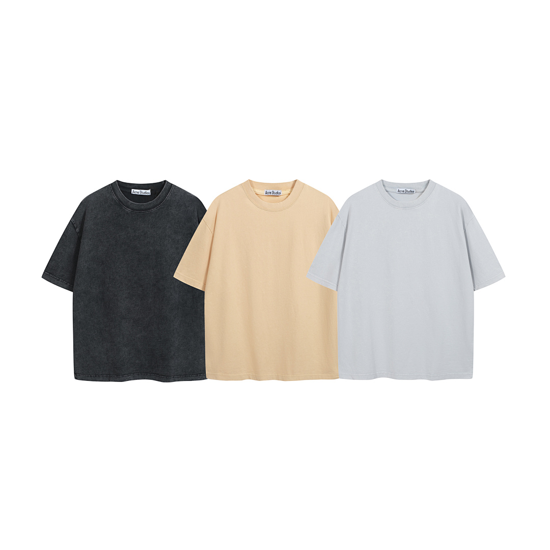 Acne Studios 108 AC Small Label LOGO Short Sleeve T Blue Black Yellow Water Purple S-XL 8040# - Image 3