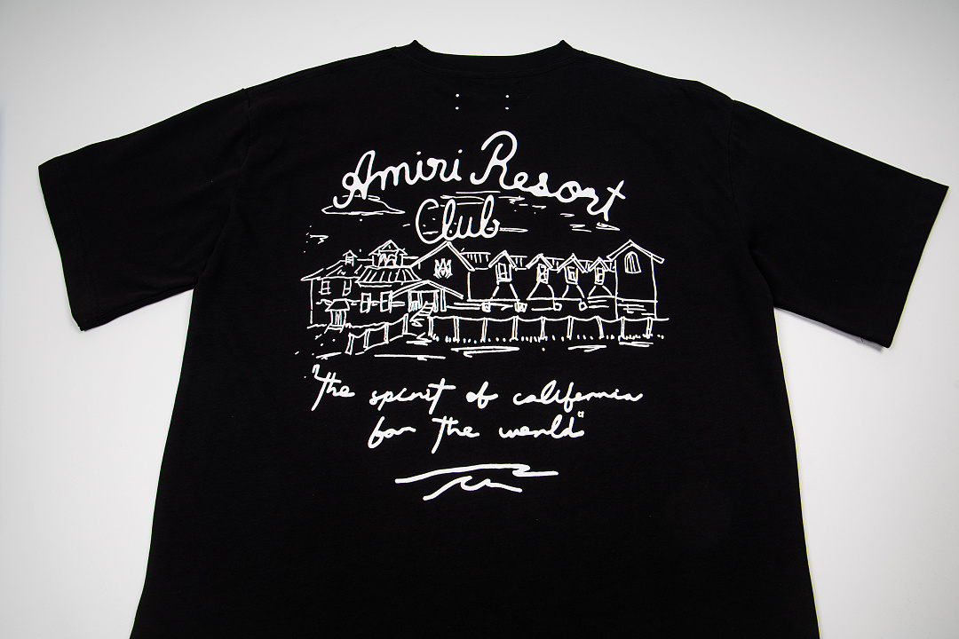 AMIRI 118 26Ss New Logo Print Short Sleeve T Black White S M L XL 9925# - Image 6