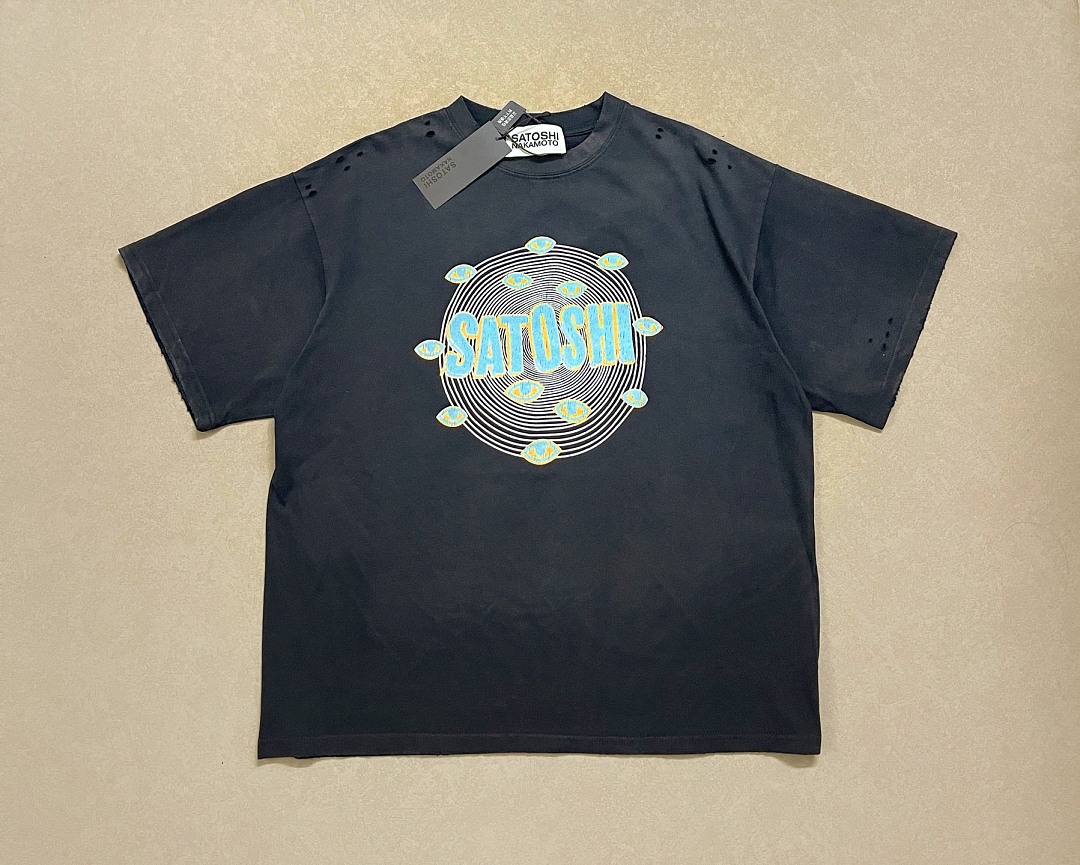 Unbranded 128 Satoshi Nakamoto Vintage Tee T Washed Black S M L