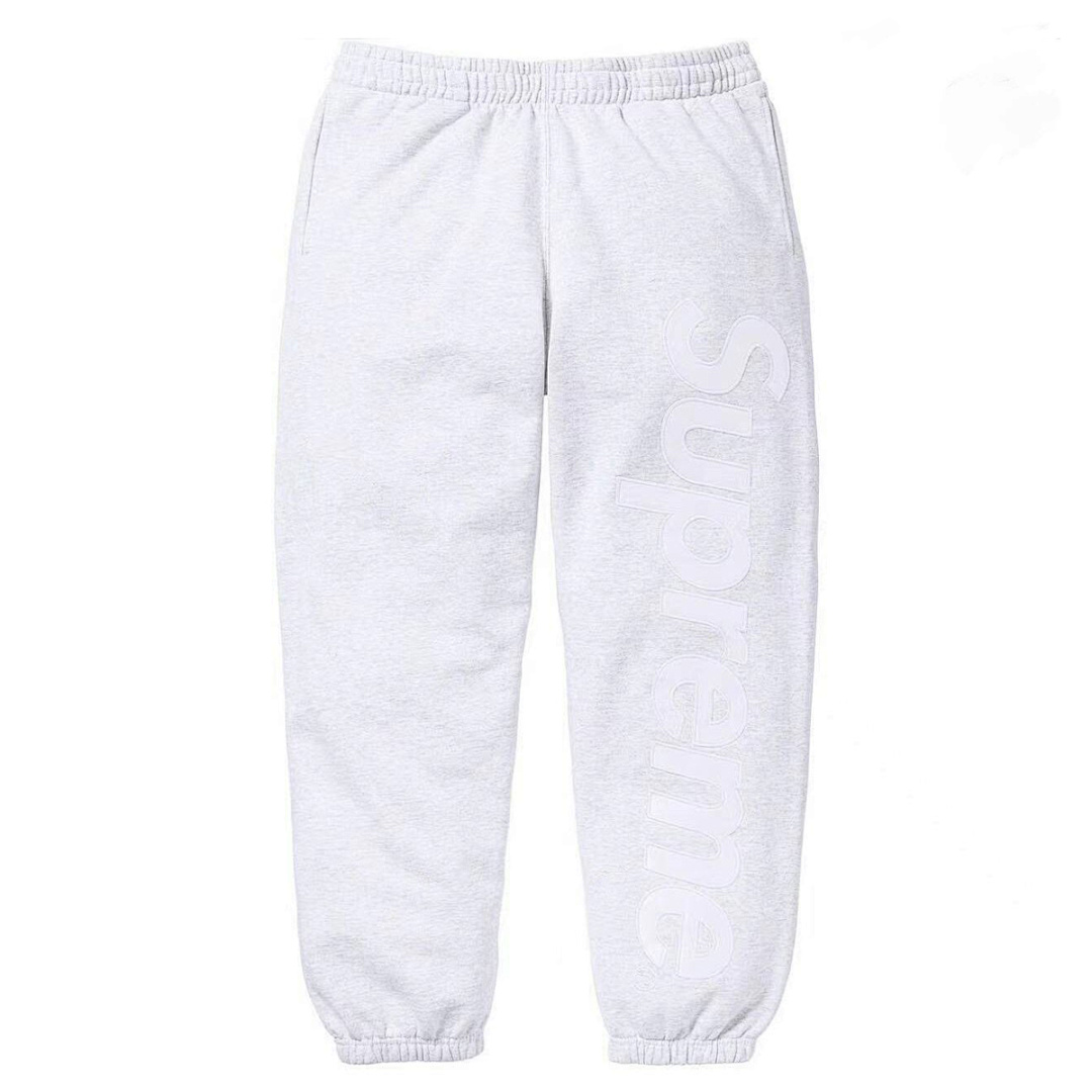 Supreme 238 23 SATIN APPLIQUÉ SWEATPANT Big LOGO Black Light Floral Grey S M L XL A311# - Image 6