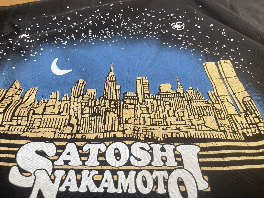 Unbranded 128 Satoshi Nakamoto Night Sky Stitching Short Sleeve T : Washed Black S M L - Image 9