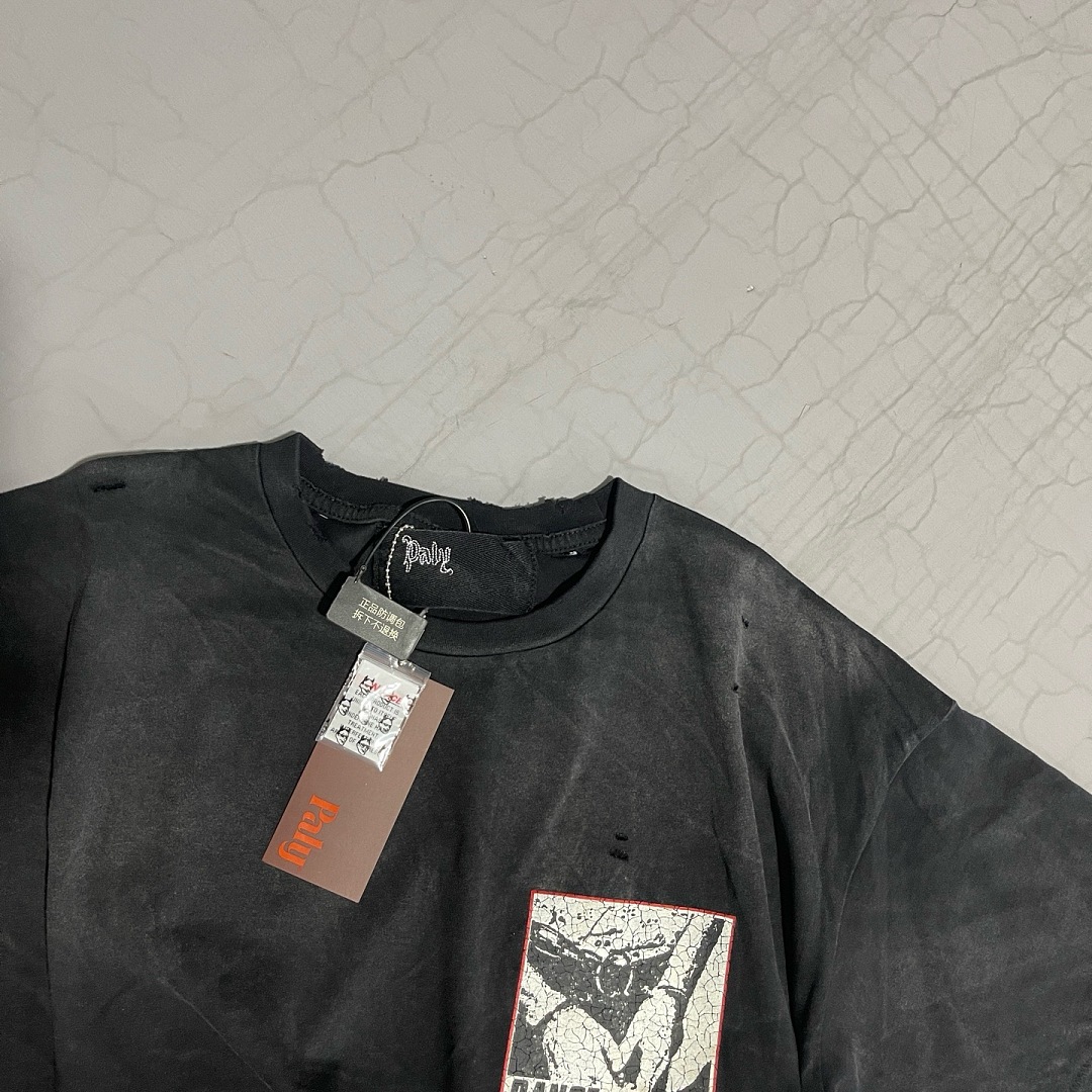Unbranded 138 Paly Hollywood Vintage Washed Big Print T Black S M L - Image 7