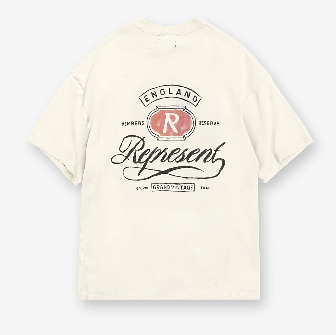 Represent 118 Represent Grand Vintage Hand Drawn T-Shirt Print Short Sleeve T : Black White S M L - Image 5