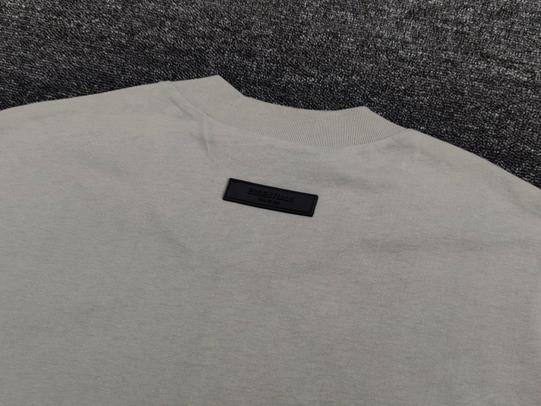 Essentials 118 Ess Double Velvet Solid Cotton Short Sleeve T Coffee Grey Black White Smoke Red XS-XL - Image 19