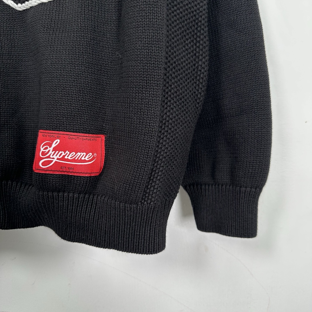 Supreme 538 SS25 FOOTBALL HOOD SWEATER Fleece Black White Blue S-XL - Image 36