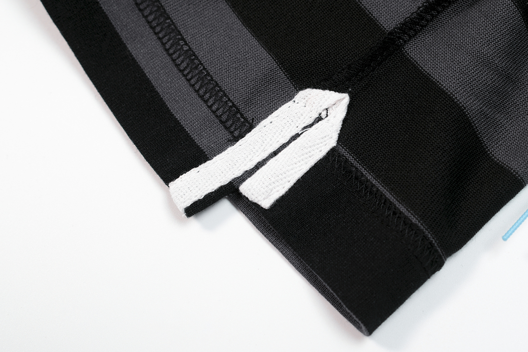 Unbranded 168 JUUN Wind Striped Patchwork Embroidered Logo Collar Short Sleeve T Black Grey S-XL J6067# - Image 11