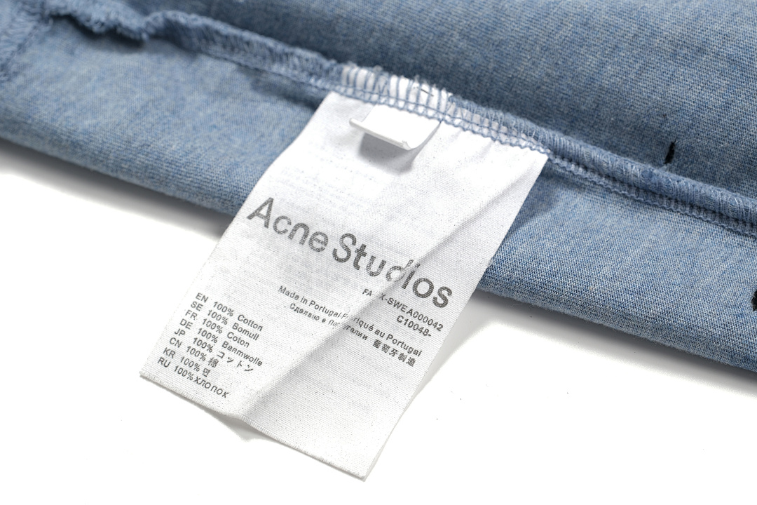 Acne Studios 198 AC Buckle LOGO Long Sleeve T Floral Blue S-XL 8211# - Image 16