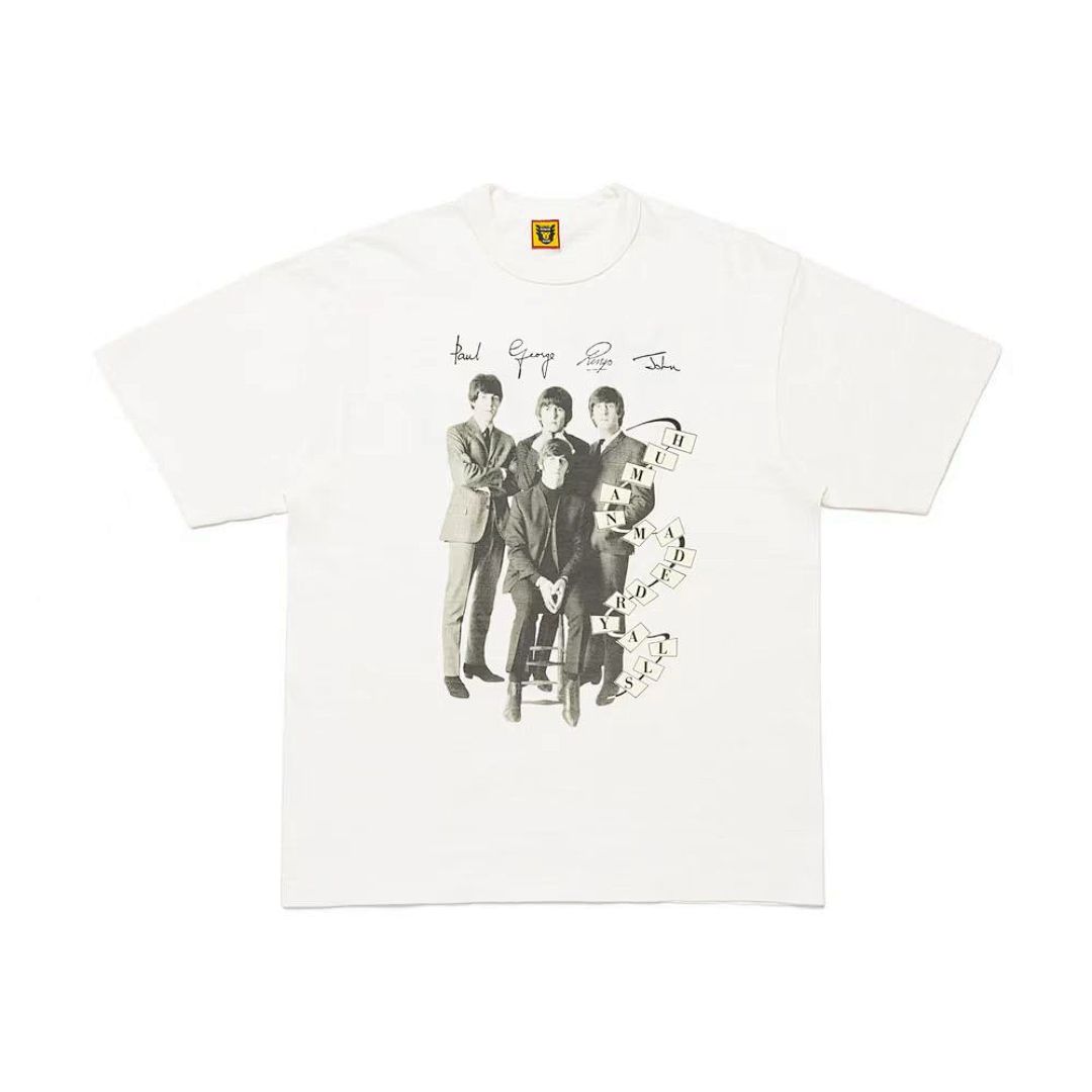 Human Made 118 Human Made Beatles T-Shirt Top Star Print Cotton Short Sleeve T : White S M L