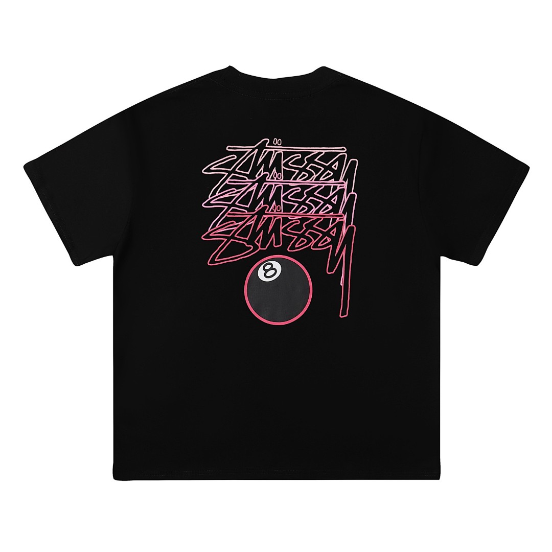 Stussy 98 Stu New Shadow Black ⑧ Print Short Sleeve : White S M L XL X214#