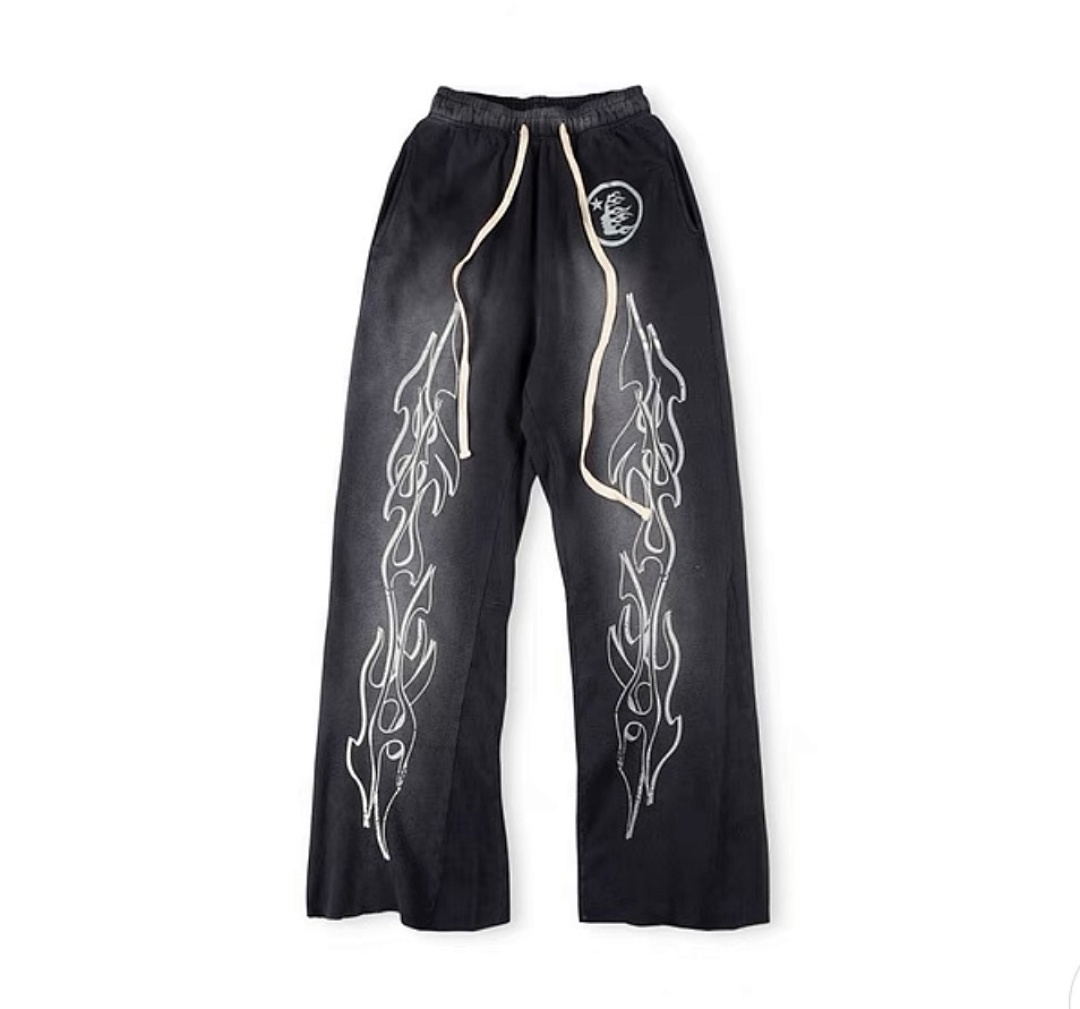 Hellstar 238 Hellstar Studio Red Flare Pants High Patchwork Long Water Black S-M-L-XL