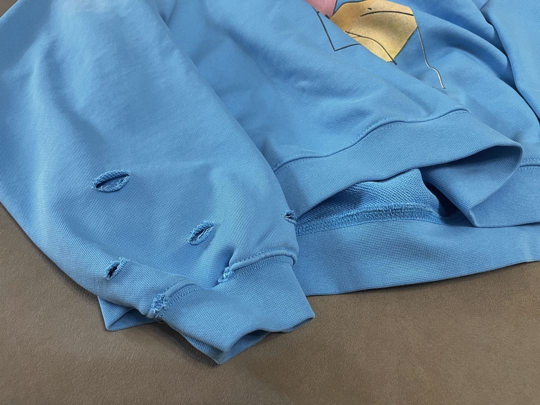 Unbranded 198 Paly Hollywood Still Life Crewneck Sky Blue Washed Fleece : S M L - Image 14