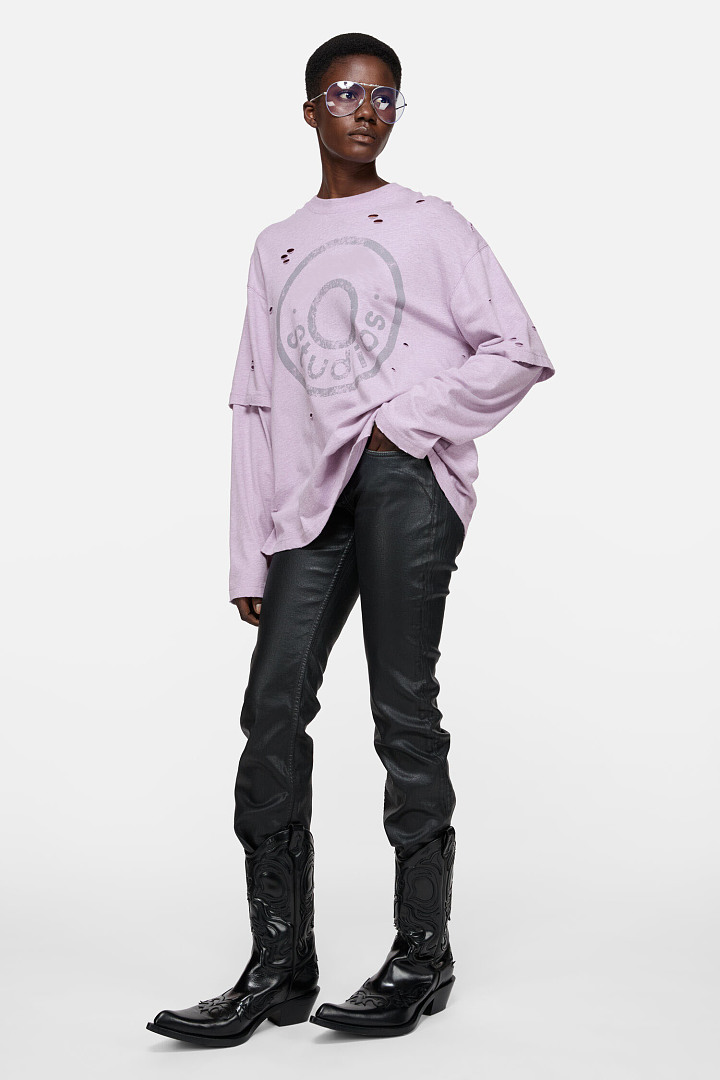 Acne Studios 168 AC Buckle Long Sleeve T Floral Purple S-XL 8215# - Image 21