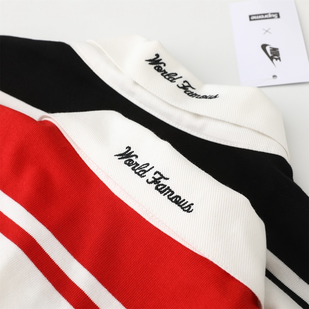 Ralph Lauren 368 Collab SS25 Stripe Rugby Logo Striped Long Sleeve Polo Mens Womens : Black White Red S M L - Image 10