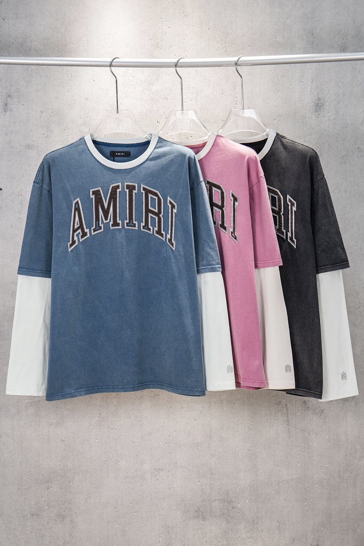 AMIRI 168 Wide Version Model Long Sleeve 2 Water T Black Ice Pink Mist Blue 607# - Image 44