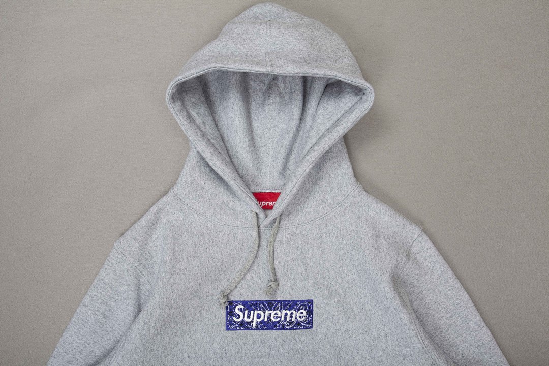 Supreme 248 Fruit Floral Embroidered Label SUP Bandana Box Logo Hooded Sweatshirt BOXLOGO Velvet Black Grey Red Pink Sky Blue S-XL S303# - Image 11