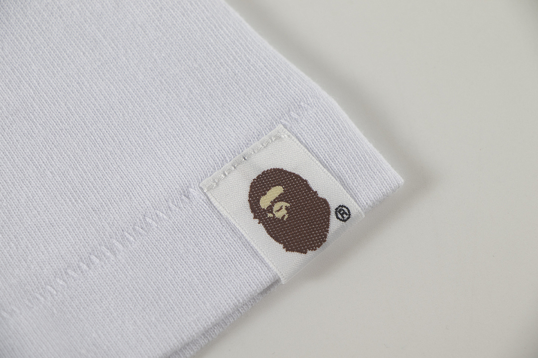 Bape 148 TOP Print Collar Short Sleeve T Black White S-XL - Image 20
