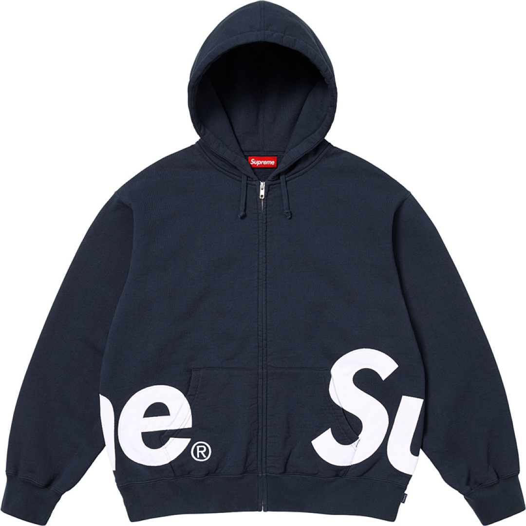 Supreme 398 SS25BIG LOGO ZIP UP HOODED Big Label Black, Blue, Light Grey S M L - Image 4
