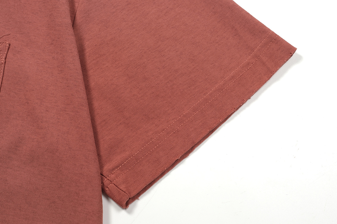Acne Studios 118 AC LOGO Print Short Sleeve T Black White Brick Red S-XL 8096# - Image 9