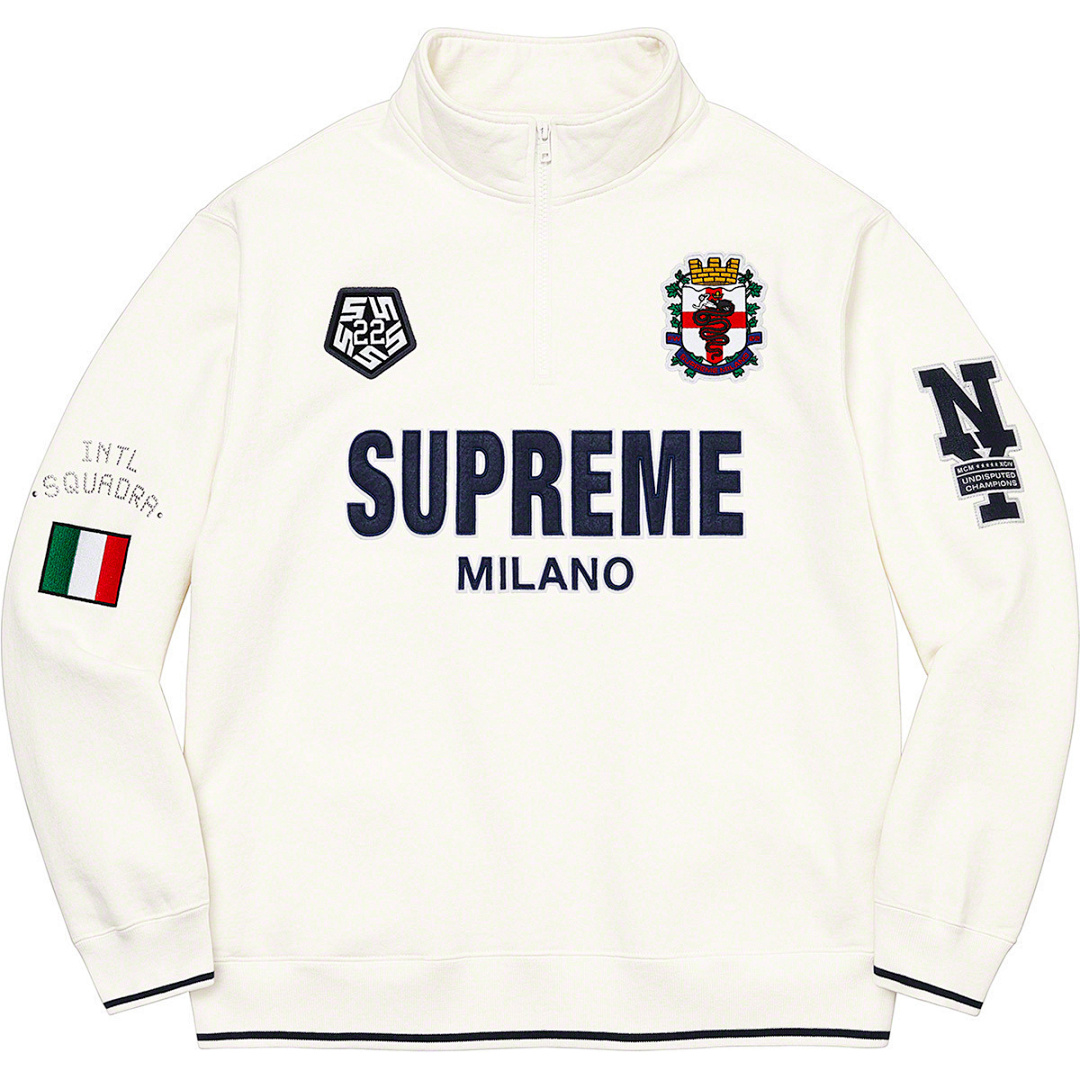 Supreme 328 22FW Milano Half Zip Pullover (Cream Black)
