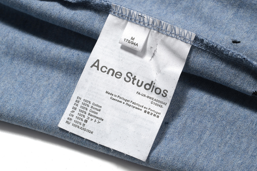 Acne Studios 178 AC Buckle LOGO Short Sleeve T Floral Blue S-XL 8088# - Image 15