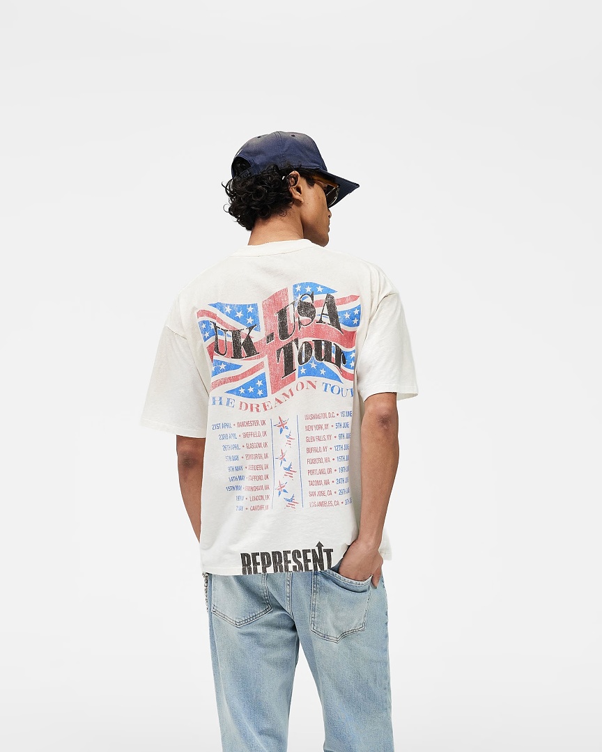 Represent 148 REPRESENT New High Mens Womens Top Wide Short Sleeve : S M L XL (White) - Image 31