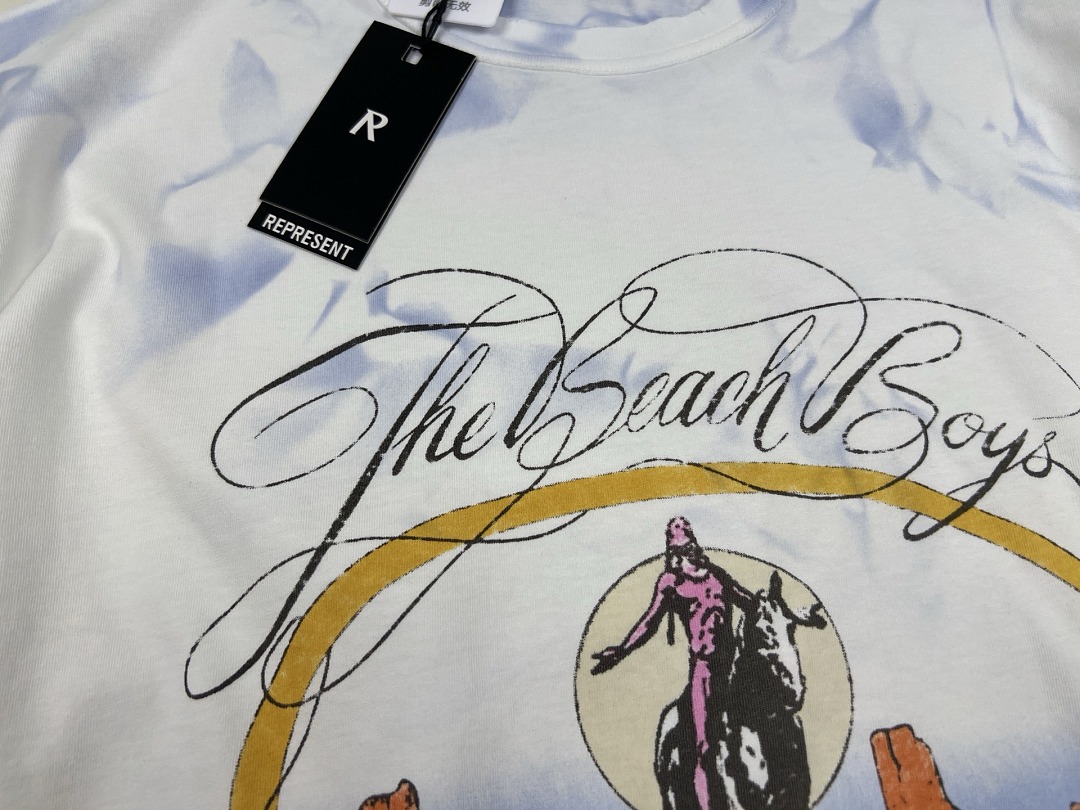 Represent 138 Represent The Beach Boys Collab Tie Dye Short Sleeve T : S M L XL (White) - Image 5