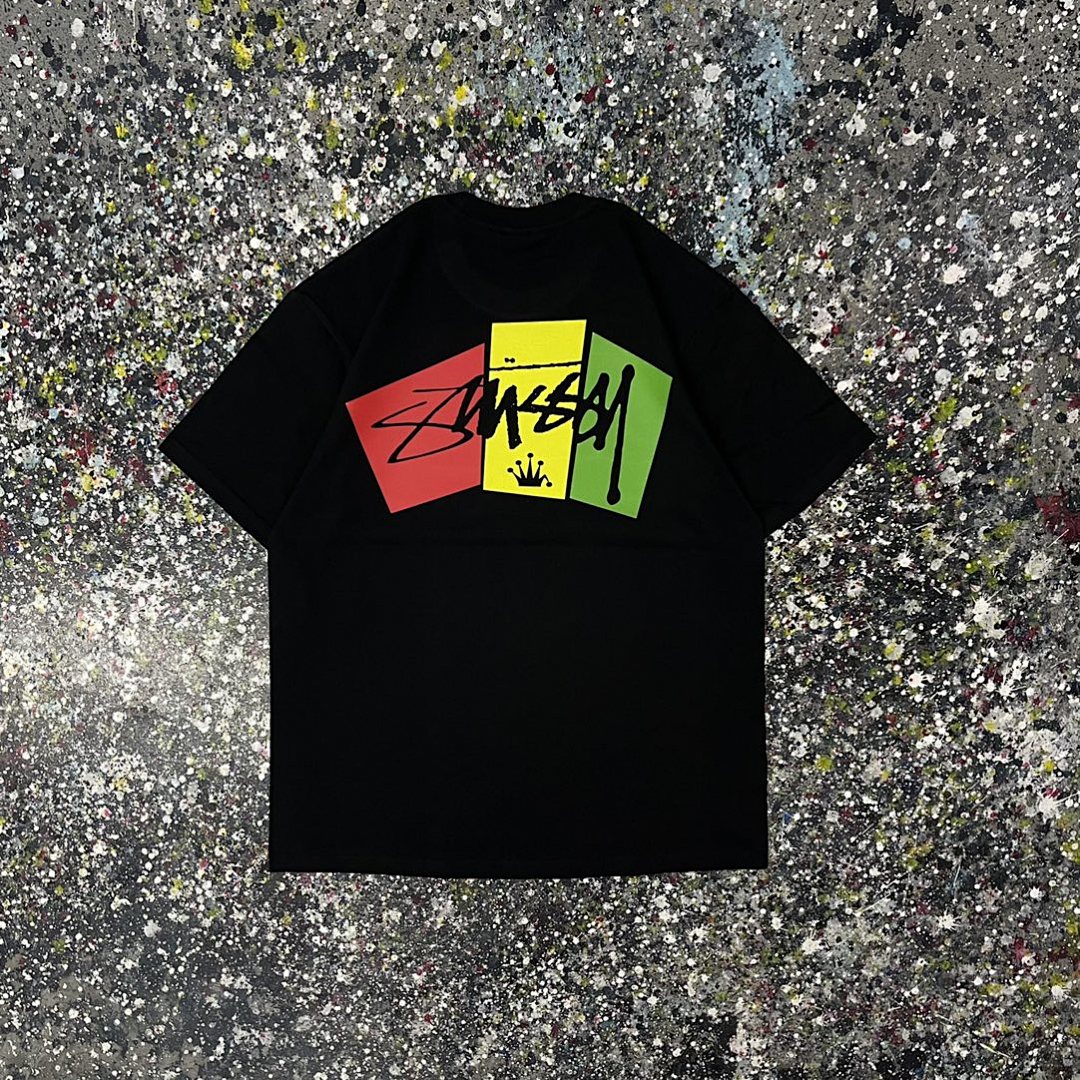 Stussy 108 Stu Triple Print Short Sleeve T : Black White S Ｍ L XL XXL - Image 4