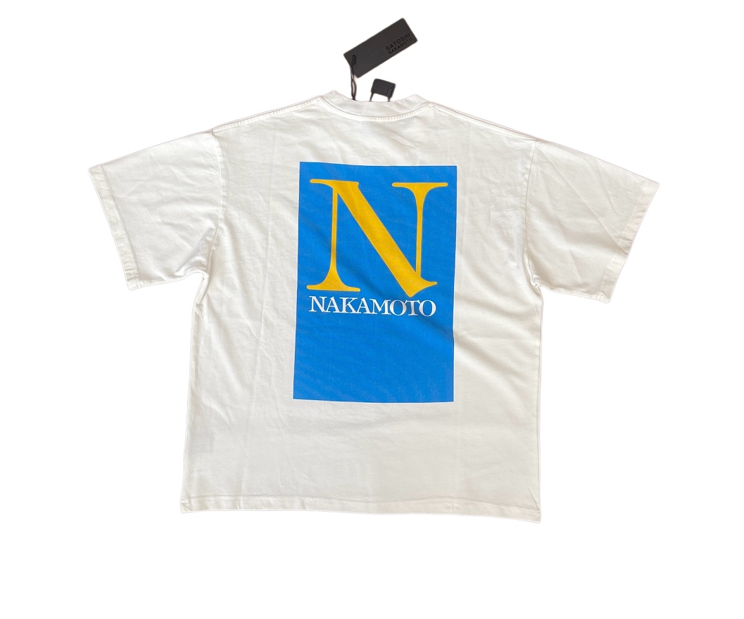 Off-White 128 Satoshi Nakamoto SN Block Tee Print T : Off White S M L - Image 8