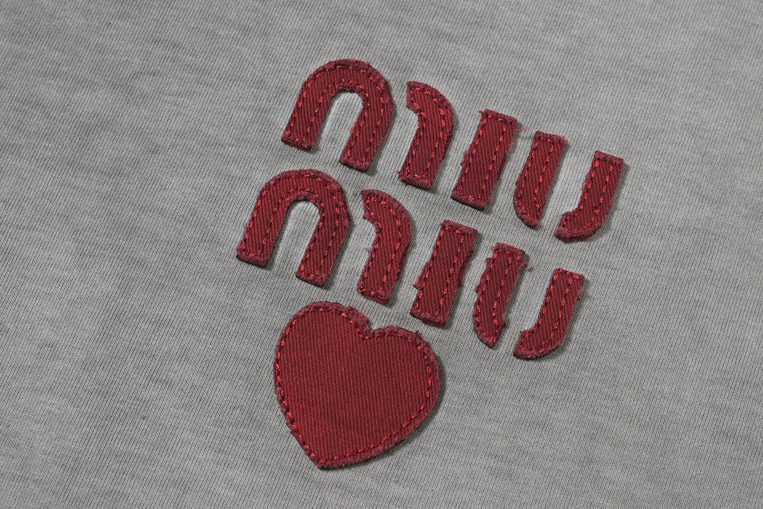 Miu Miu 128 MIU Adult Floral Short Sleeve T Water Grey S-XL 8048# - Image 15