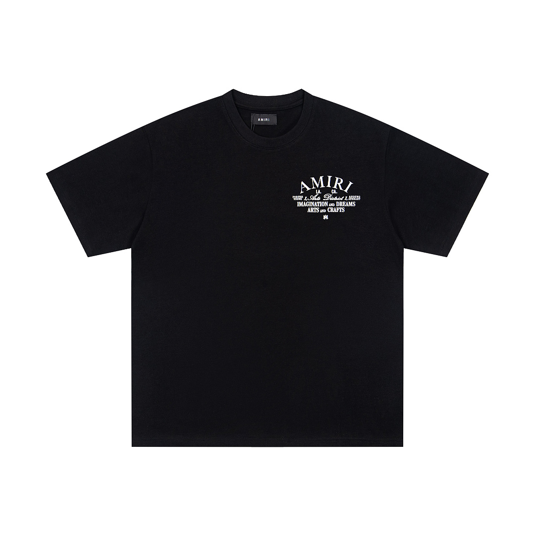 AMIRI 118 Logo 26Ss Print Short Sleeve T Black White S M L XL 9946# - Image 3