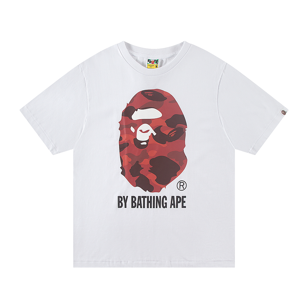 Bape 148 TOP Print Collar Short Sleeve T Black White S-XL - Image 12