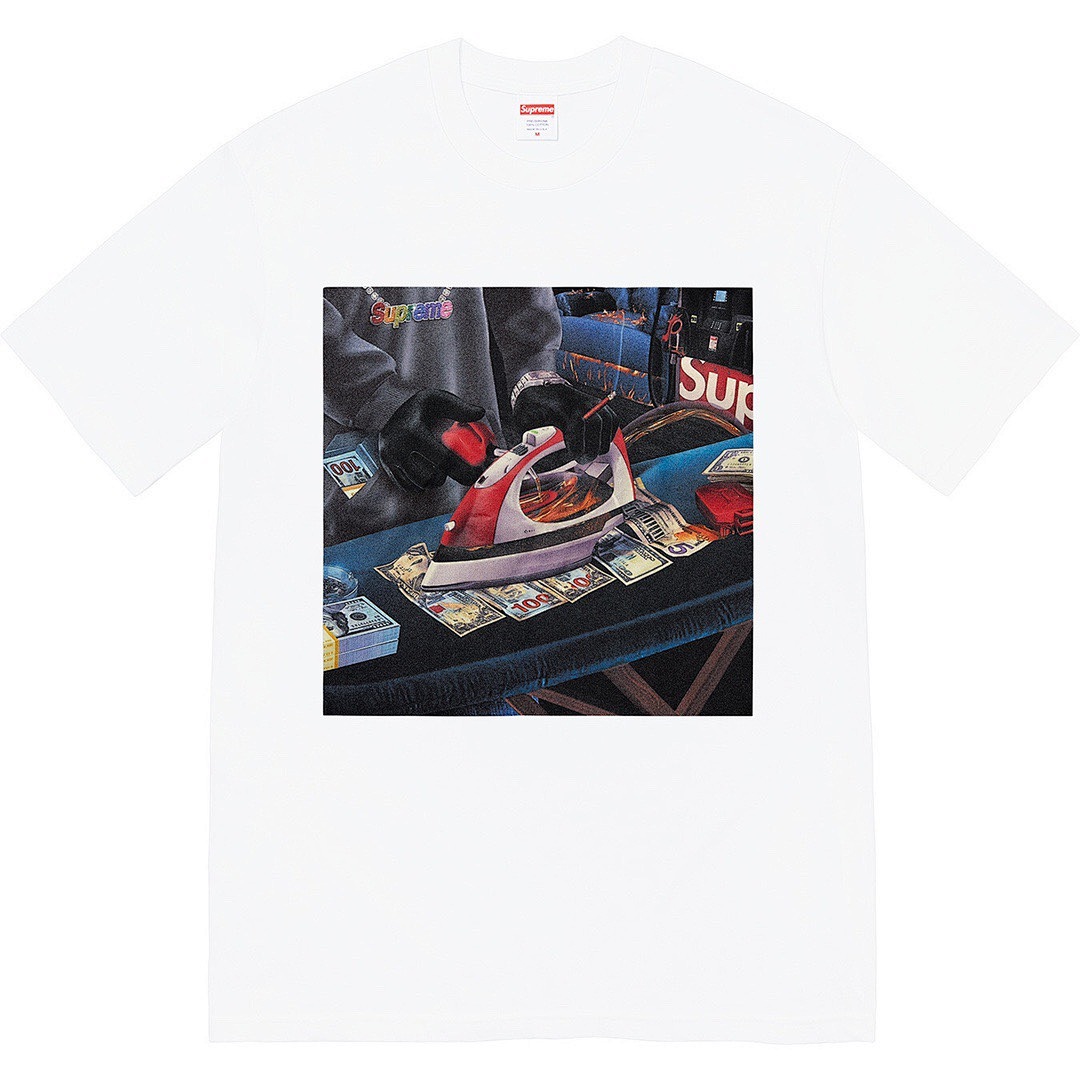 Supreme 108 Sup 22SS Gas Tee Gold Print Short Sleeve T Black White S M L XL [B302] - Image 4