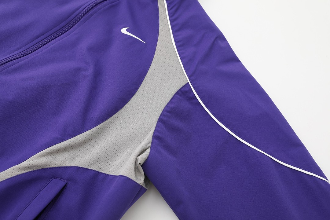 Balenciaga 398 Collab SS25 WEEK4 Track Jacket Sleeve Embroidered Logo : Black Purple :S-XL - Image 31