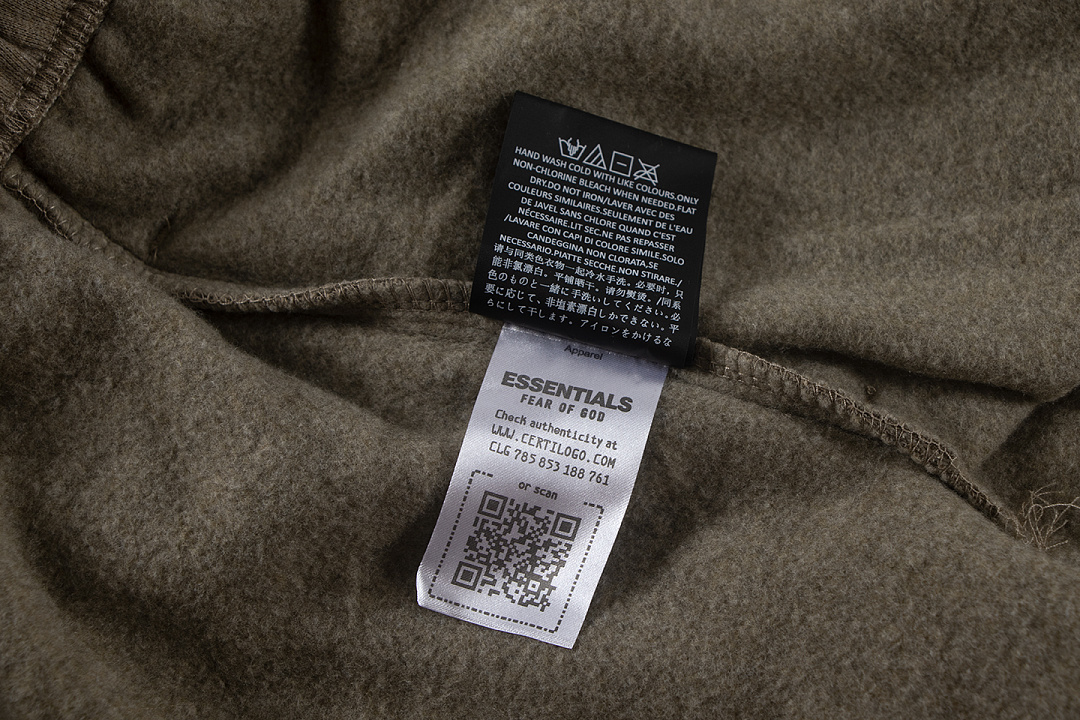 Essentials 148 Ess SS25 Classic Hoodie Label Print Short Silk Silver Gum Black Grey Brown Oatmeal XS-XL - Image 25