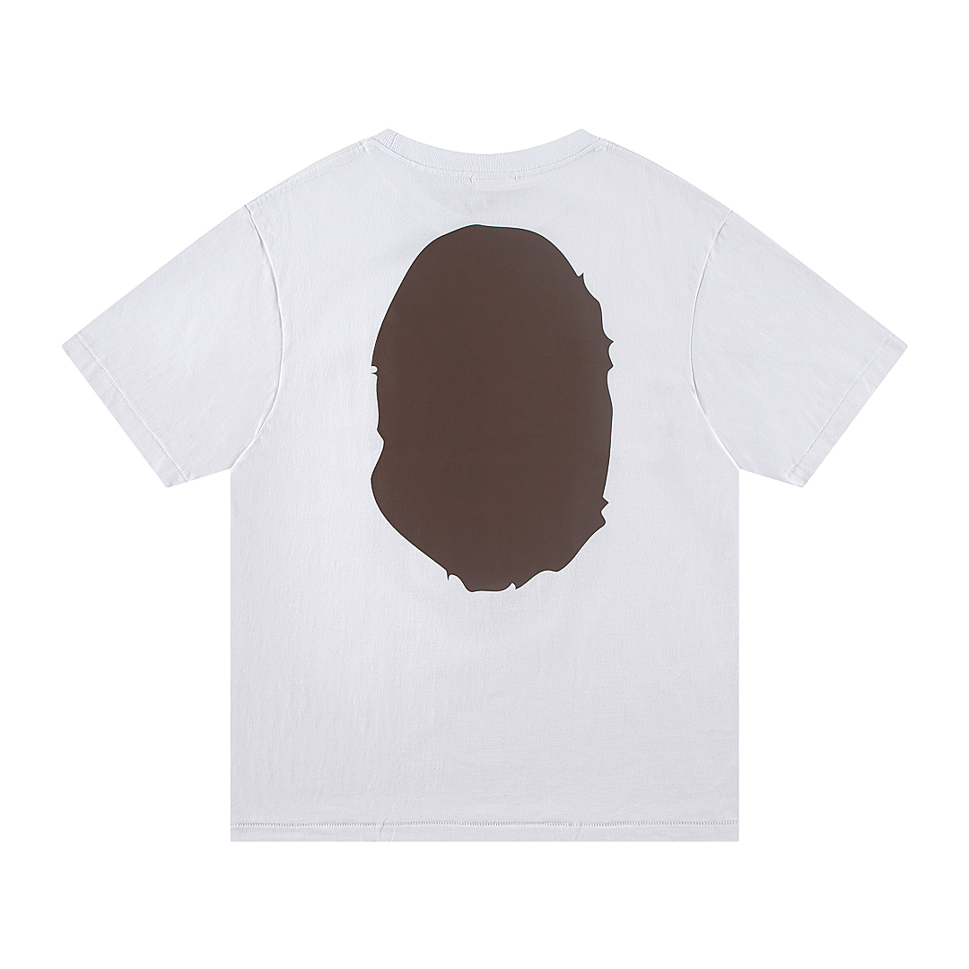 Bape 148 TOP Print Collar Short Sleeve T Black White S-XL - Image 13