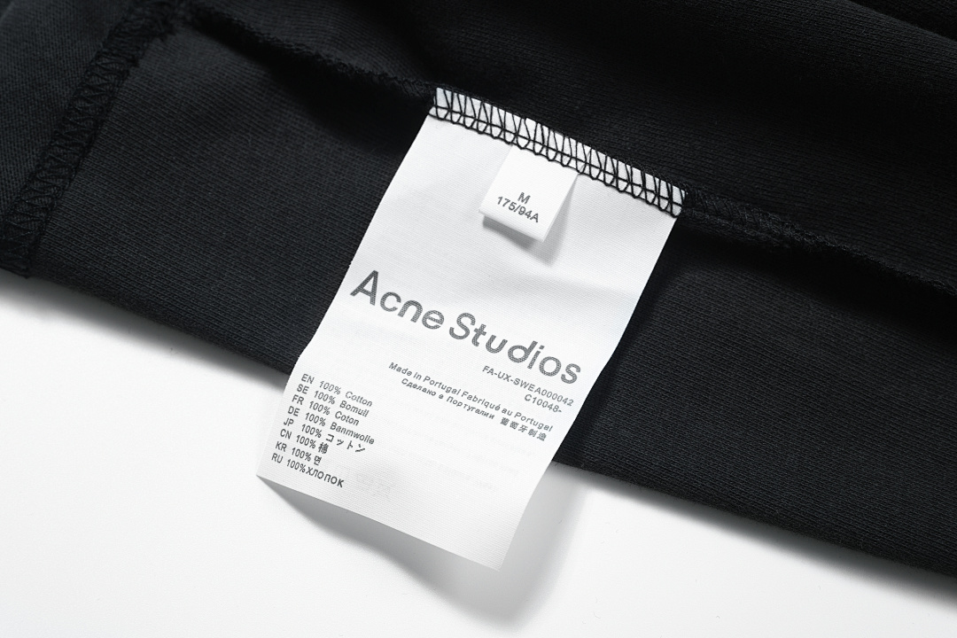 Acne Studios 128 AC LOGO Print Long Sleeve T Black White S-XL 8296# - Image 28