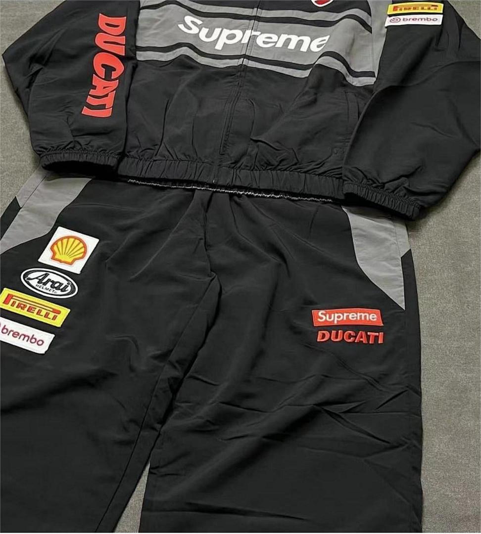 Balenciaga 468 Sup 24SS Ducati Khaki Collab Track Jacket Black White S M L - Image 12