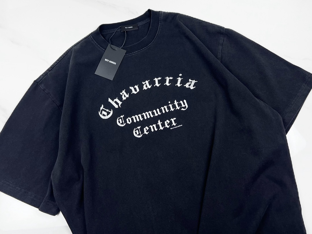 Chanel 138 WillyChavarria High Mens Womens Wide Washed Short Sleeve T : S M L XL Water Black Willy - Image 5