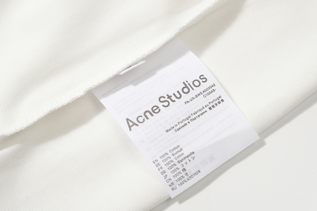Acne Studios 148 AC LOGO Diamond Print Long Sleeve T White S-XL 3292# - Image 13
