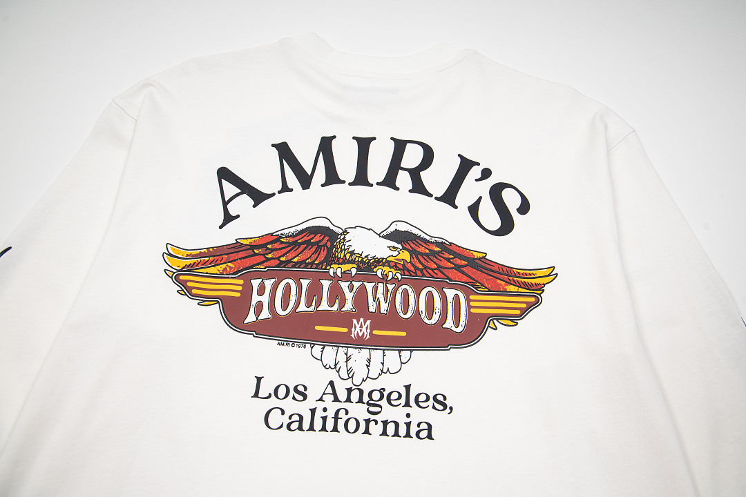 AMIRI 138 Wide Version Model Long Sleeve T Black White S M L XL 603# - Image 18