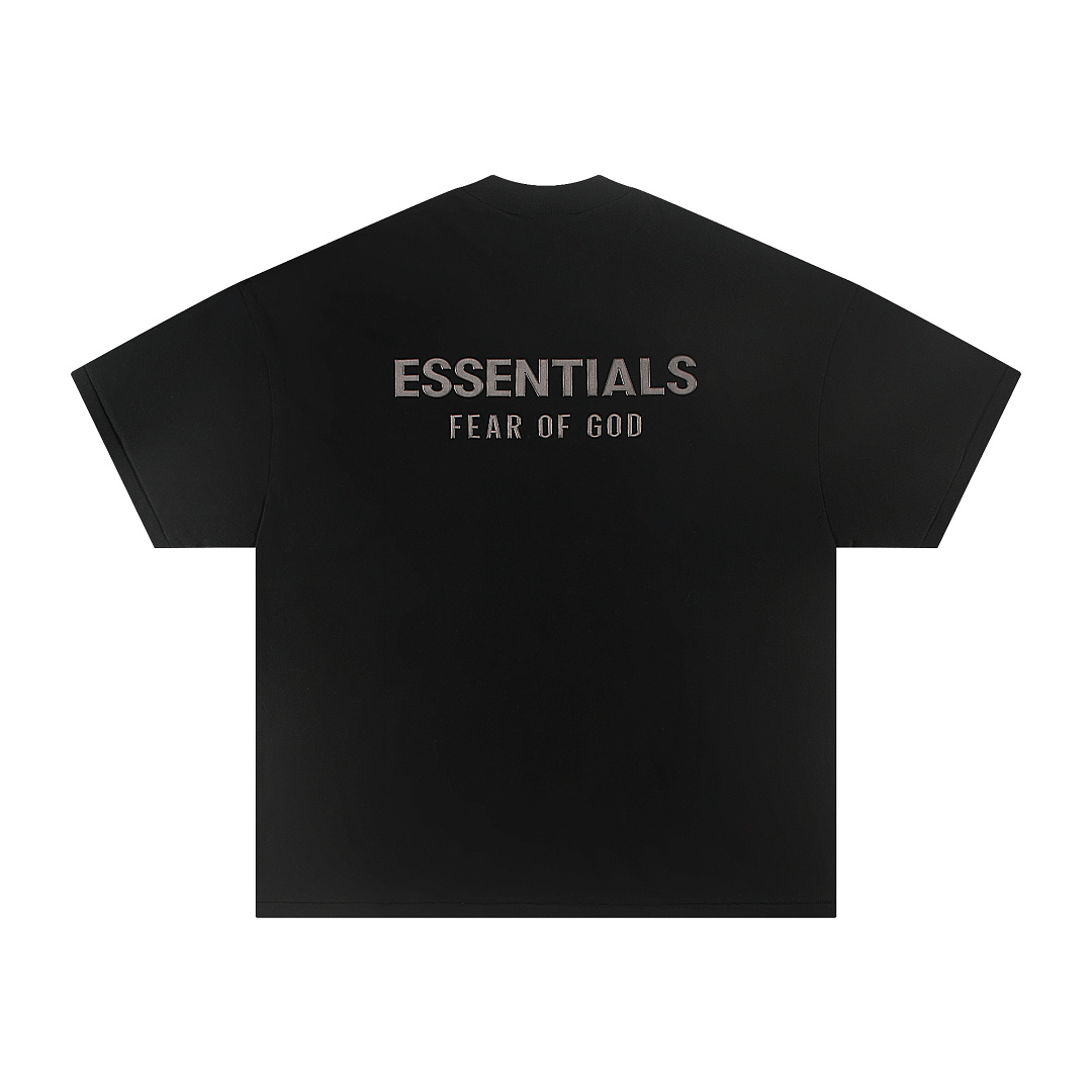 Essentials 118 SS25 Classic Hoodie Label Print Short Sleeve Silk Silver Gum : XS-XL (Grey Brown Oatmeal) - Image 33