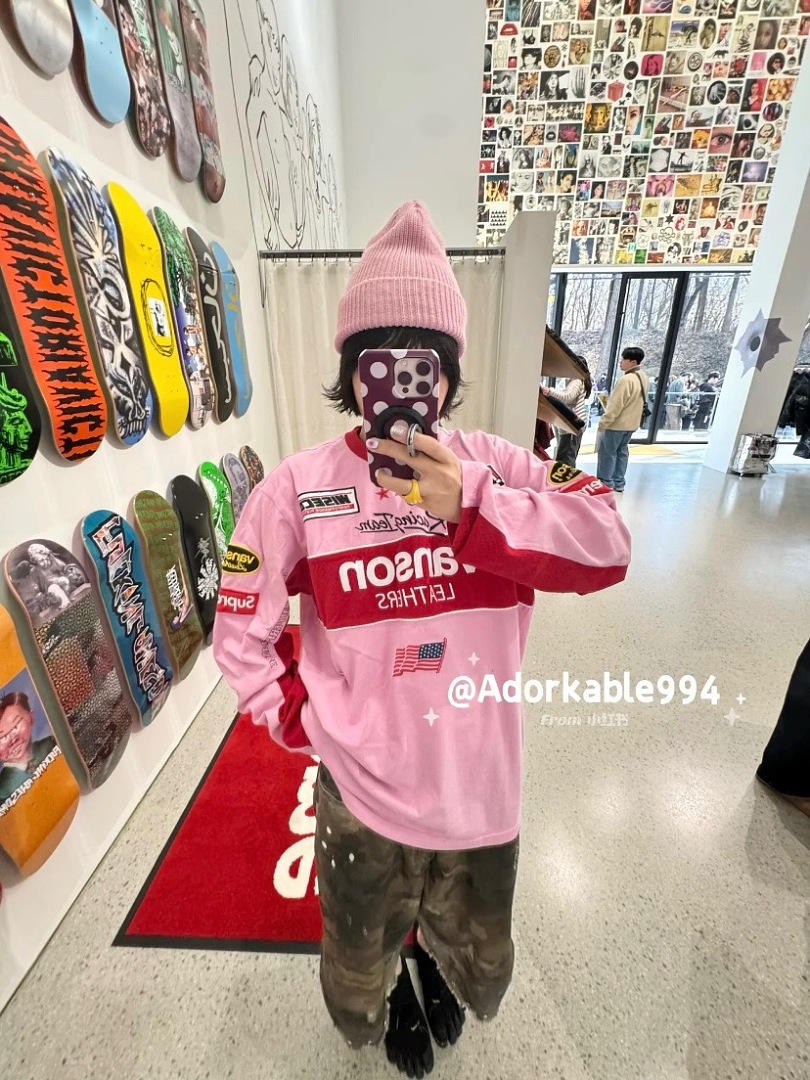 Supreme 328 Collab SS26 L/S Top Patchwork Embroidered Logg Long Sleeve T Mens Womens : Black Beige Pink S M L - Image 44