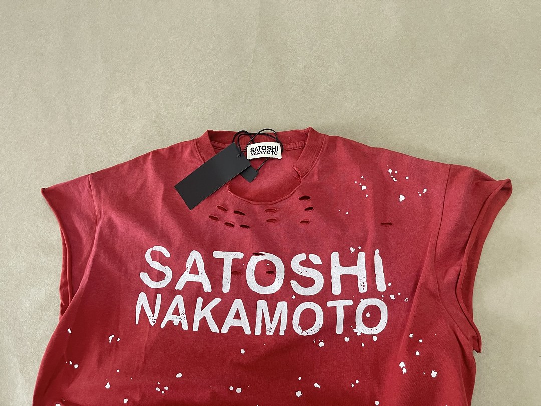 Unbranded 128 SATOSHI NAKAMOTO Luke Destroyed Ink Sleeve T : Washed Black Blue Red S M L - Image 31