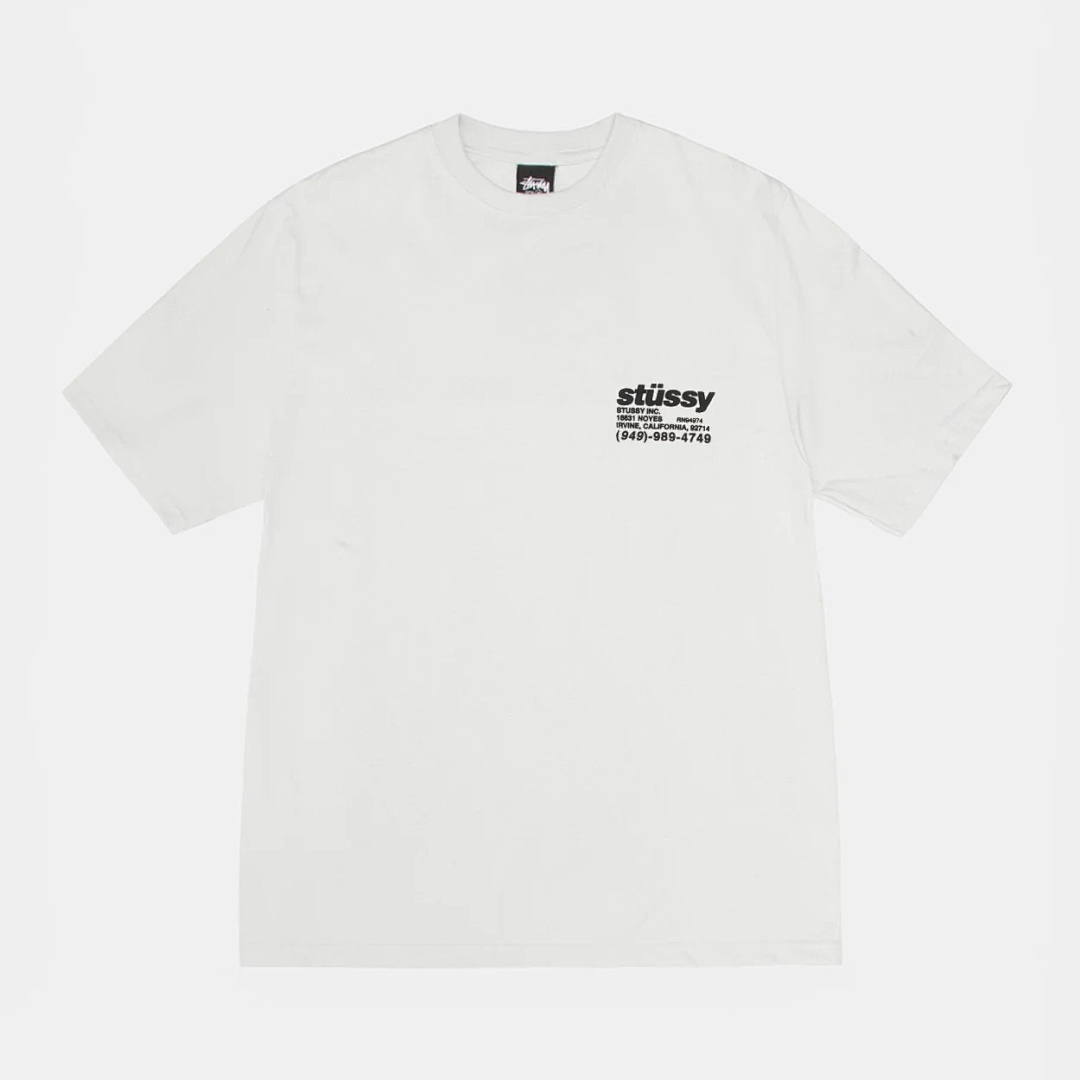Stussy 108 Stu FW24 DNA TEE PIGMENT DYED LOGO Print Wide Collar Short Sleeve T Black White S M L - Image 16